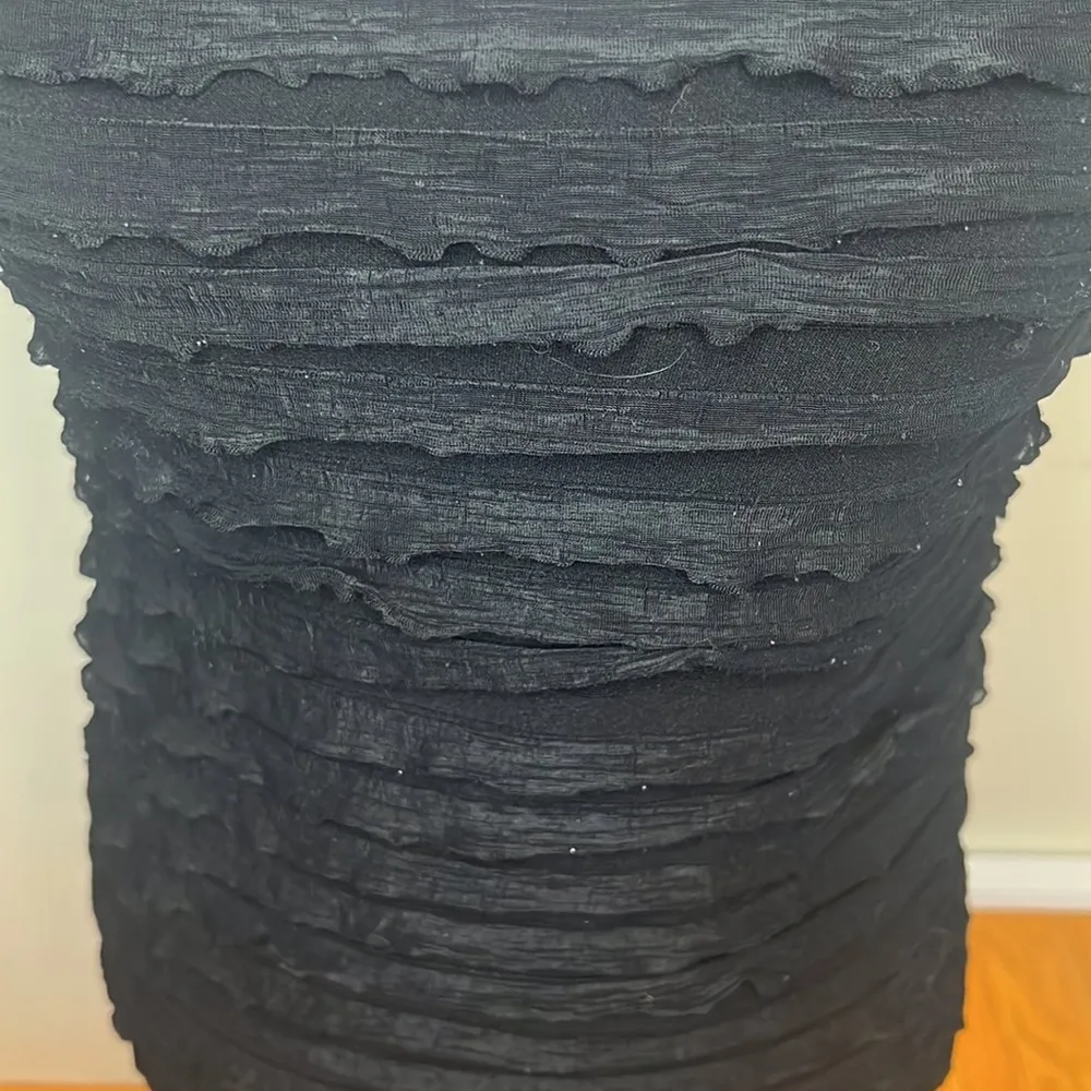 Atmosphere Black Ruffle Layered Tiered Cocktail Party Dress Size 10 - Image 2