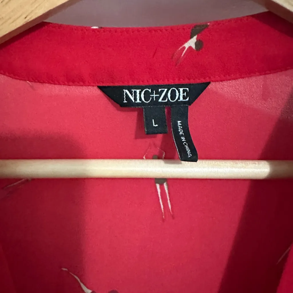 NIC+ZOE Red Patterned Blouse - Image 2