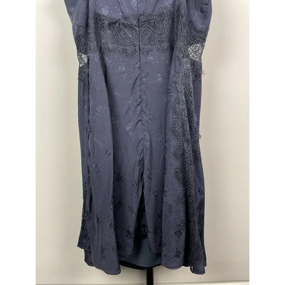 Revolve Tularosa Navy Blue Floral Lace Tie Strap Sleeveless Mini Dress Size S‎ - Image 6