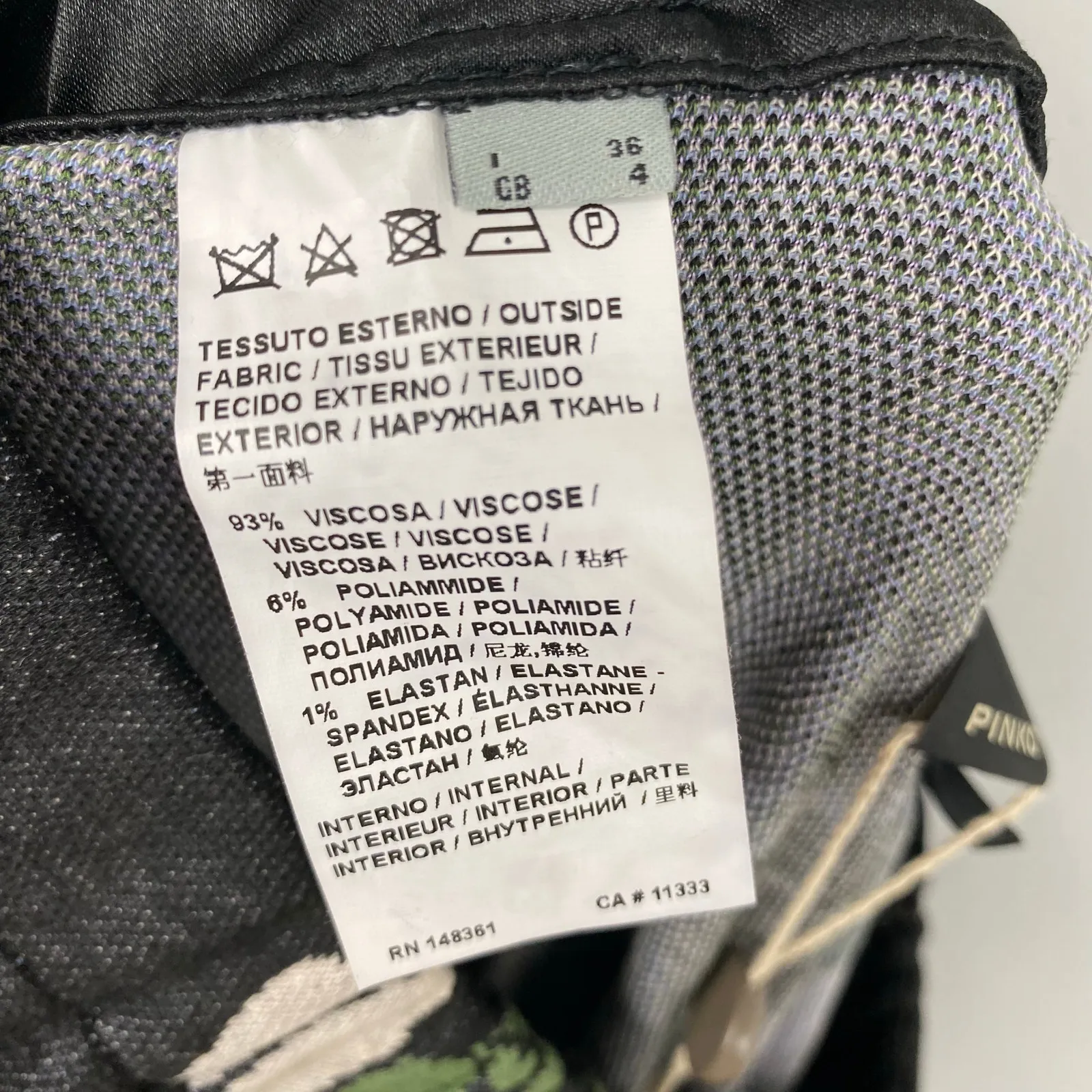 PINKO Charcoal Floral High Waisted Straight Leg Casual Pants Size 36 Gray - Image 7