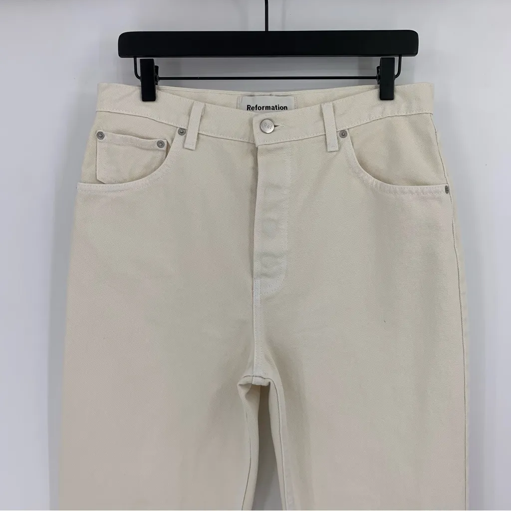 REFORMATION Cynthia High Rise Relaxed Jean Cream 30 - Image 2