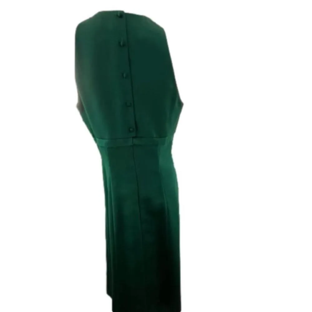 Y2K Jessica McClintock for Dillard's emerald Green satin floor length gown 10 - Image 6