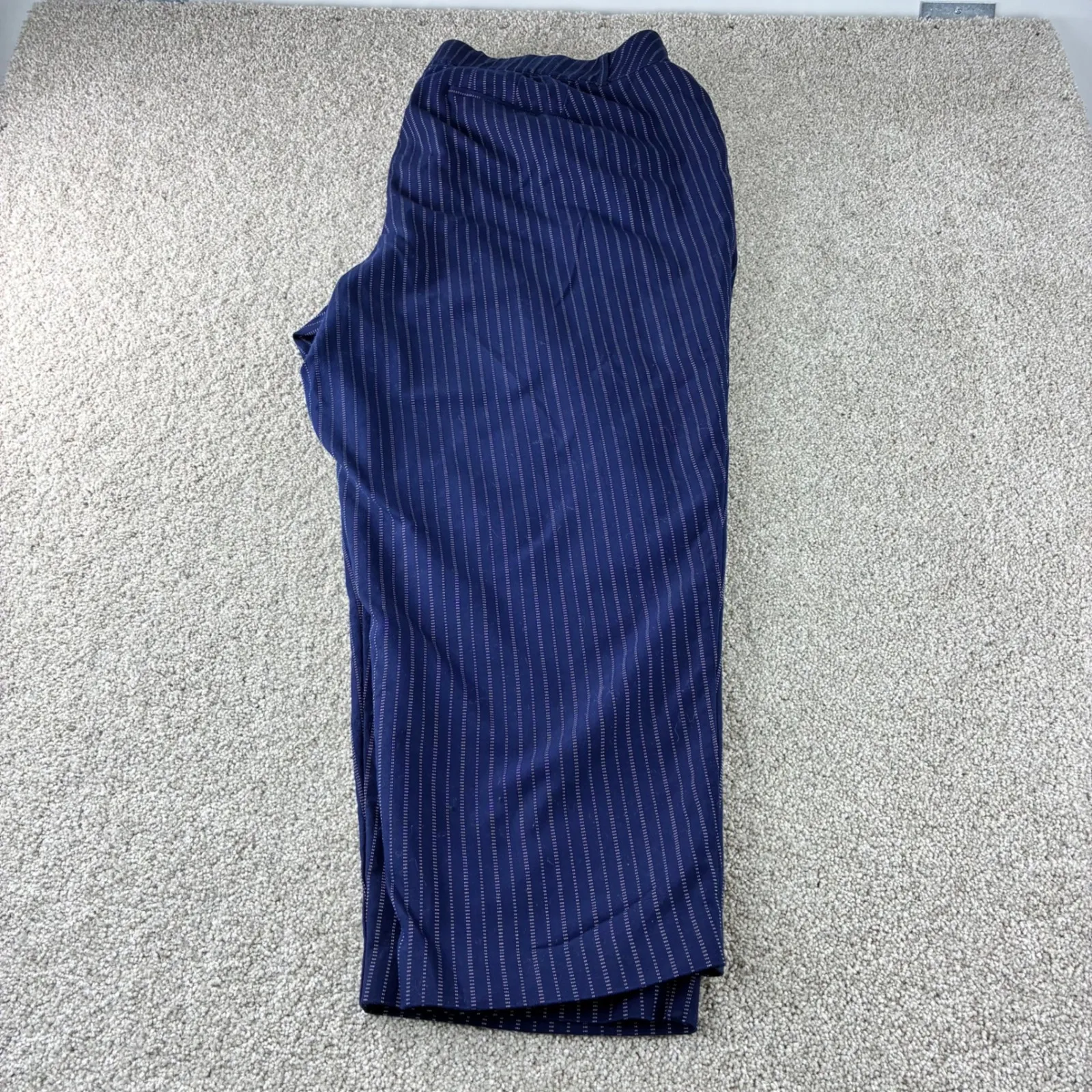 Lane‎ Bryant The Ashley Modernist Collection Blue Pinstripe Crop Pants Size 28 - Image 7