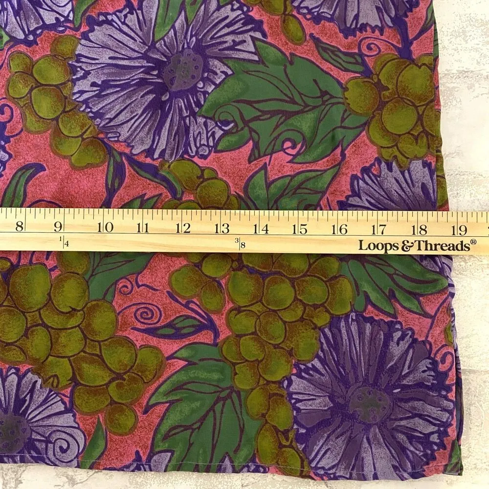 Michel Bruche VTG Purple Pink Floral Tropical Unlined Summer Artsy Tank Top 6 - Image 7