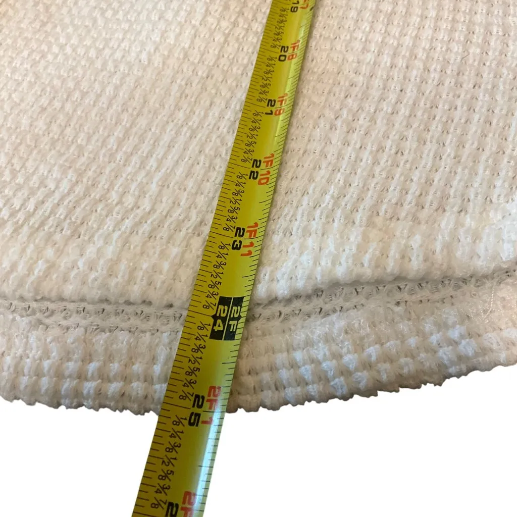 POL White Sleeveless waffle knit Tank Top  Keyhole Neck S gauzy coastal flowy - Image 7