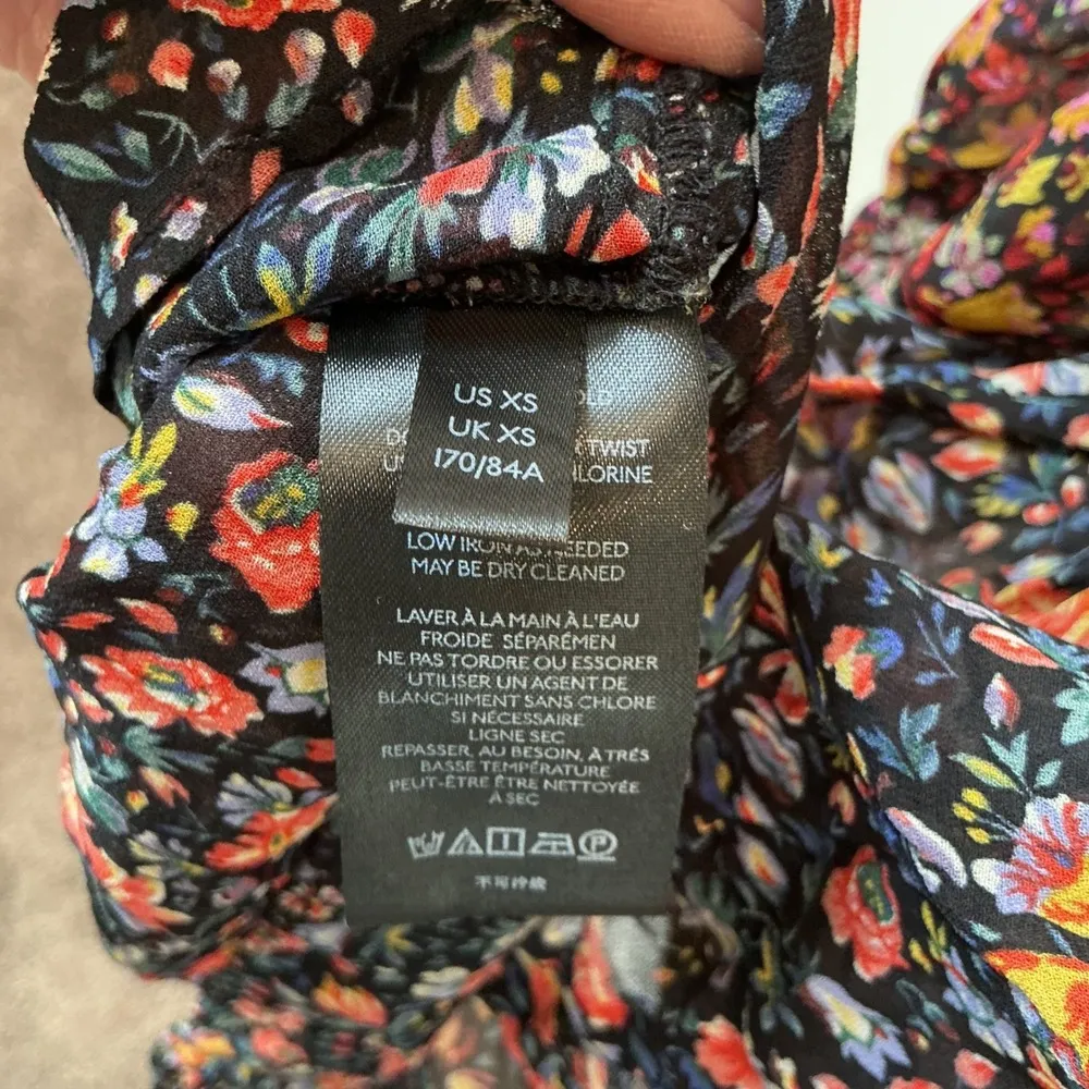 Anthropologie Floral Mini Dress Ruffle Trim Long Sleeve‎ Viscose XS - Image 6