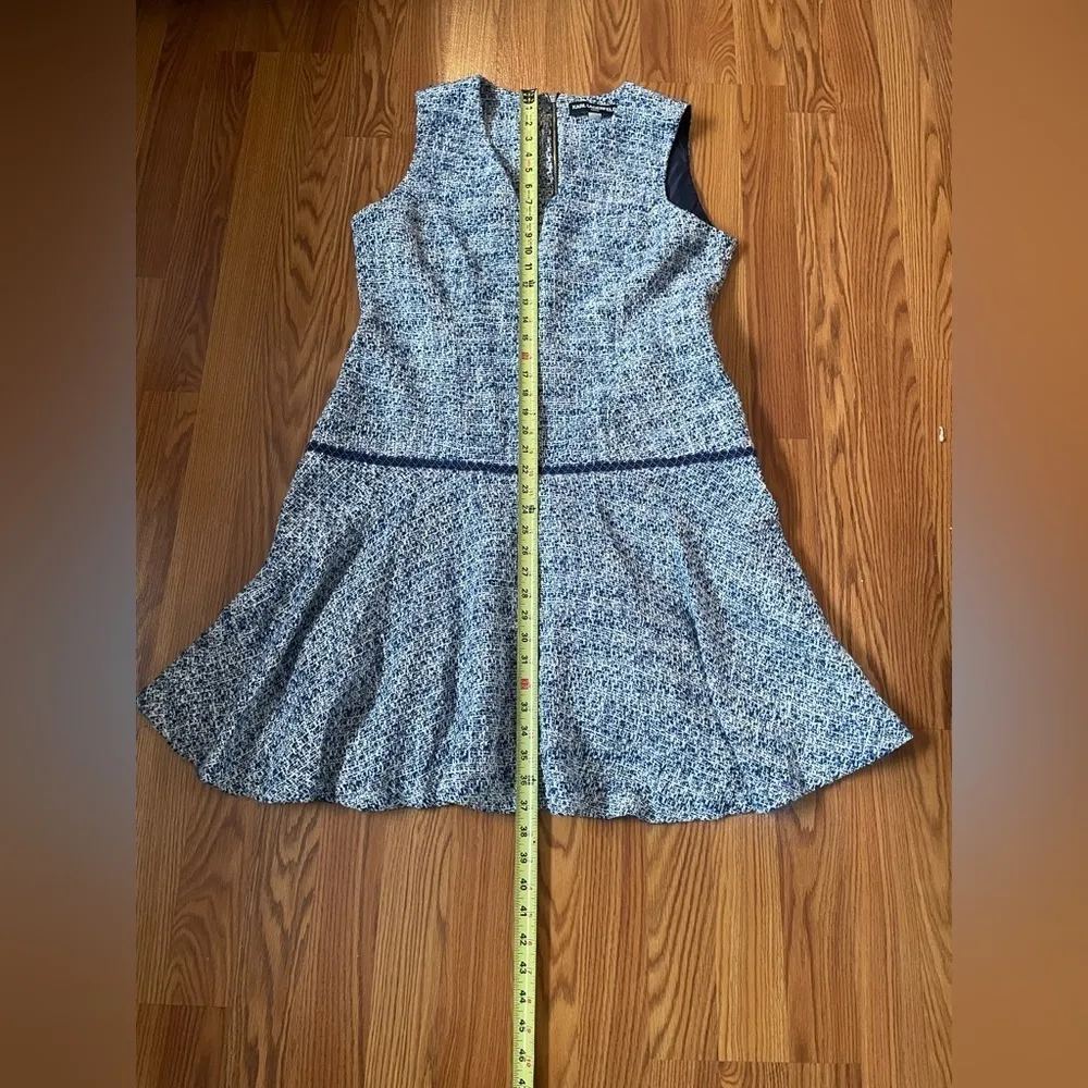 Vintage Karl Lagerfeld Paris Tweed Blue Dress Size 14 Academia Office Work - Image 8
