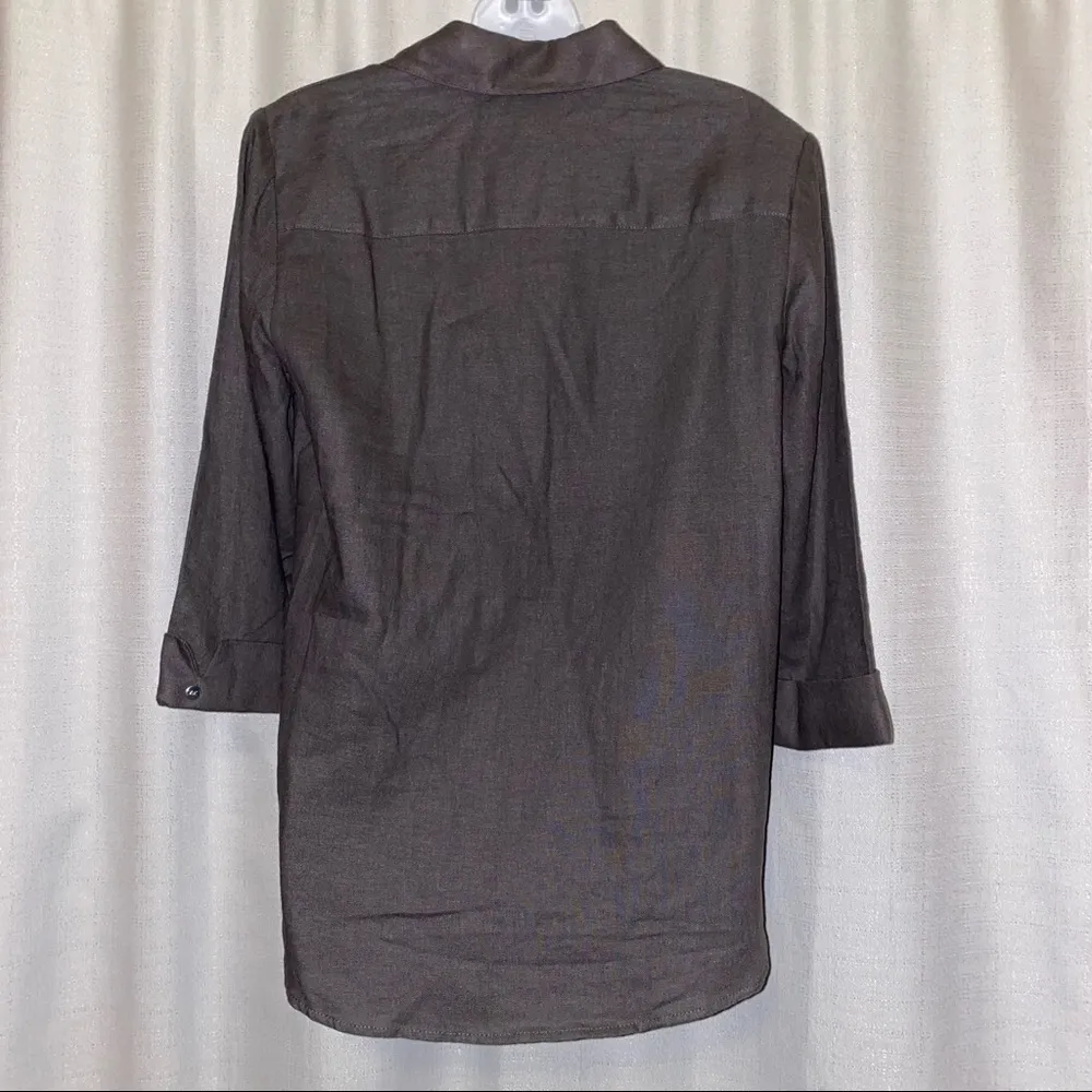 Anne Klein Nantucket Grey Women’s Button Up Top size small 🆕 - Image 6