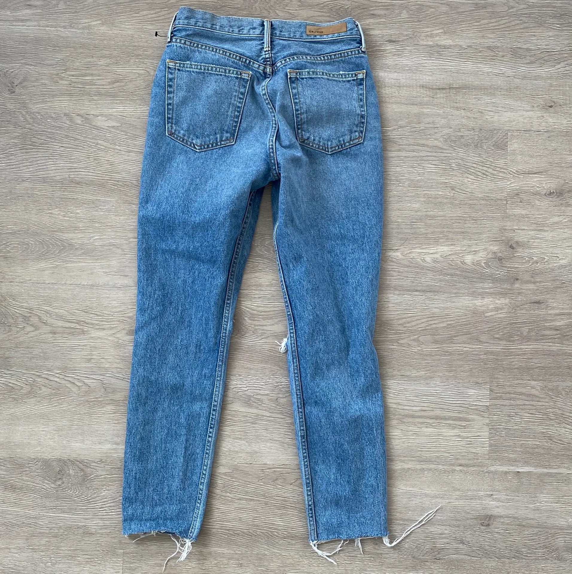 GRLFRND Karolina High Rise Waisted Distressed Hey Jude Skinny Jeans  - Image 4