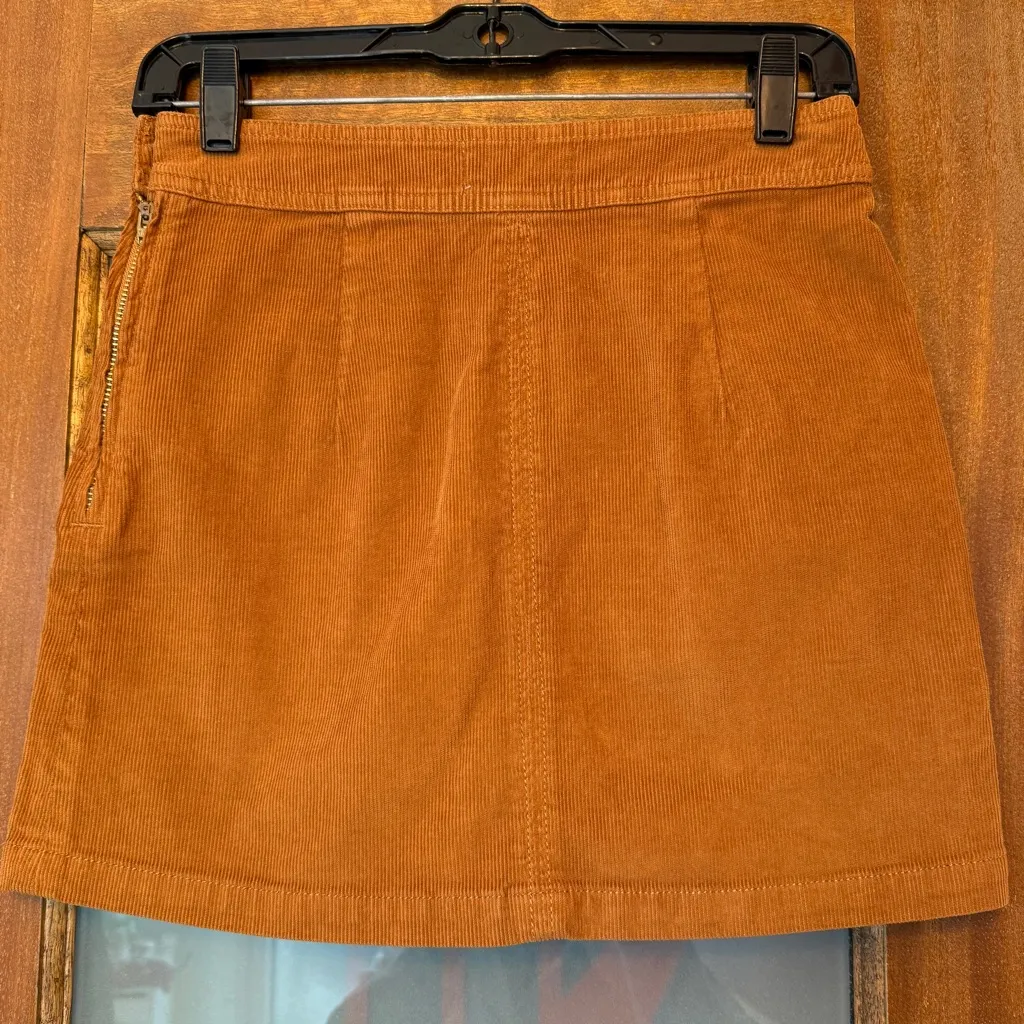 Frame Denim Le Bardot Tobacco Corduroy Fall Mini Skirt Side Zip - Size 23 - Image 8