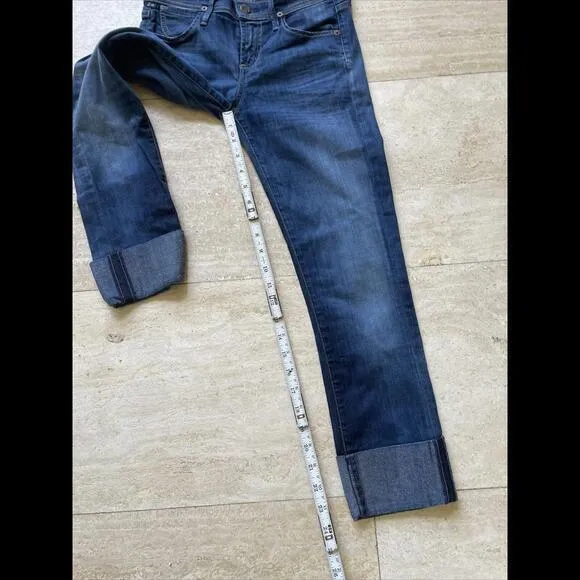 CITIZENS OF HUMANITY  Dani Jeans Crop Straight‎ Cuffed Hem Size 24 - Image 5