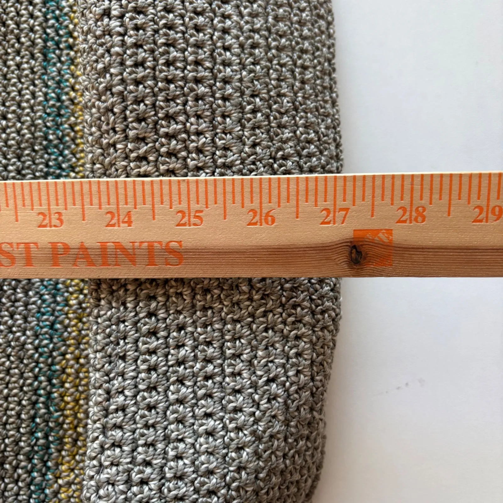 The Sak Crochet Striped Shoulder Bag Hobo Gray Multi Color Zip Pocket - Image 5