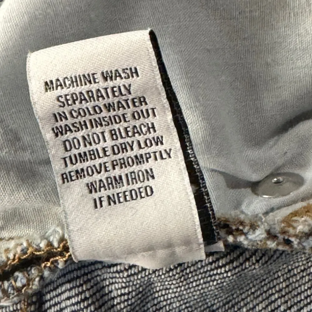 RSQ SZ 24 High-Rise Cuff Jean Shorts Stretch Zip-Fly Stretch Pockets Blue - Image 7