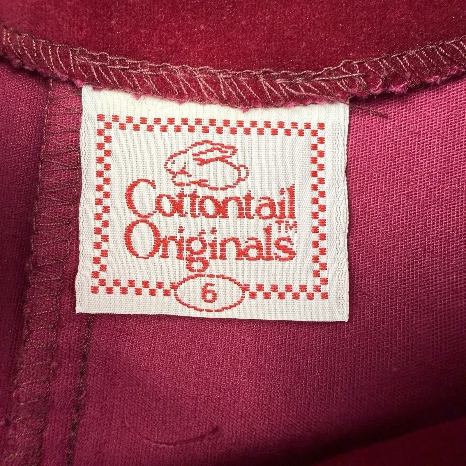 Vintage Velvet Midi/Maxi Dress Size 6 Cottontail Victorian Academia Whimsigoth Red - Image 7