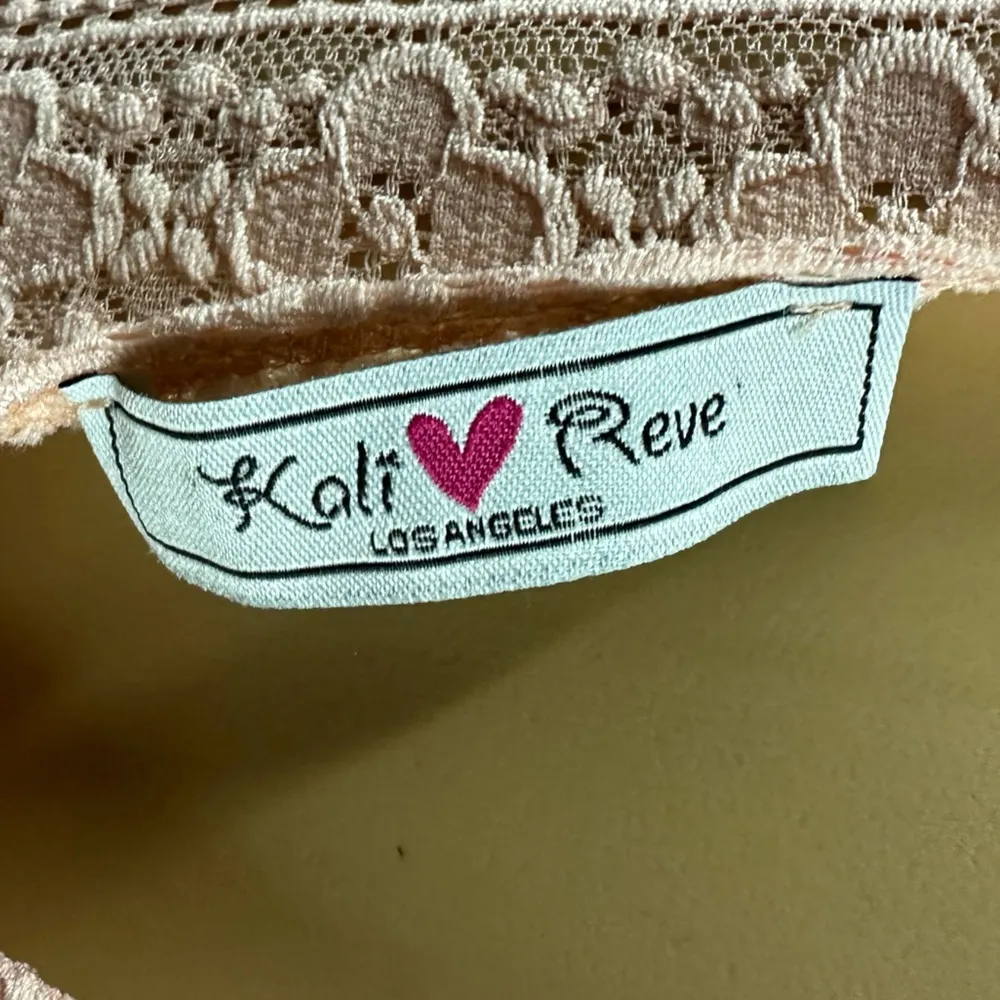 Kali Reve Pink Lace Sleeveless Keyhole Back Semi Sheer Tank Blouse Womens XL - Image 7