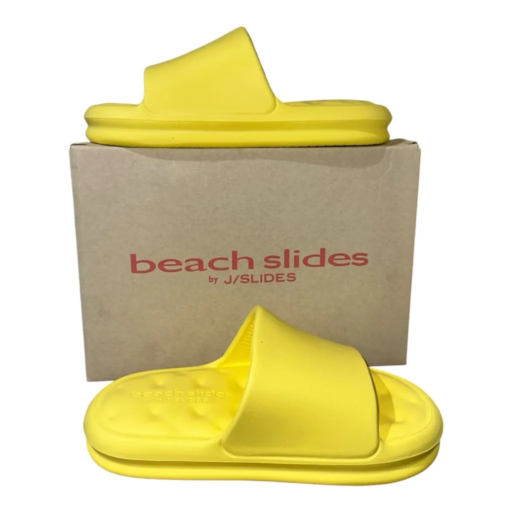 NIB BEACH SLIDES BY J SLIDES Yellow size 9 - Image 2