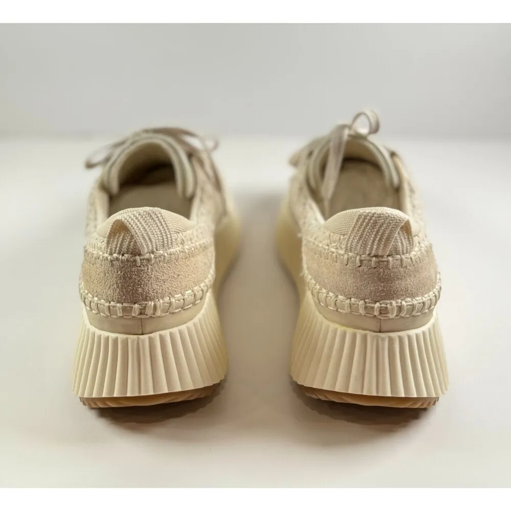 Dolce Vita Dolen Womens Shoes Beige Knit Sneakers Chunky Low Top Fashion US 7.5 Tan - Image 5