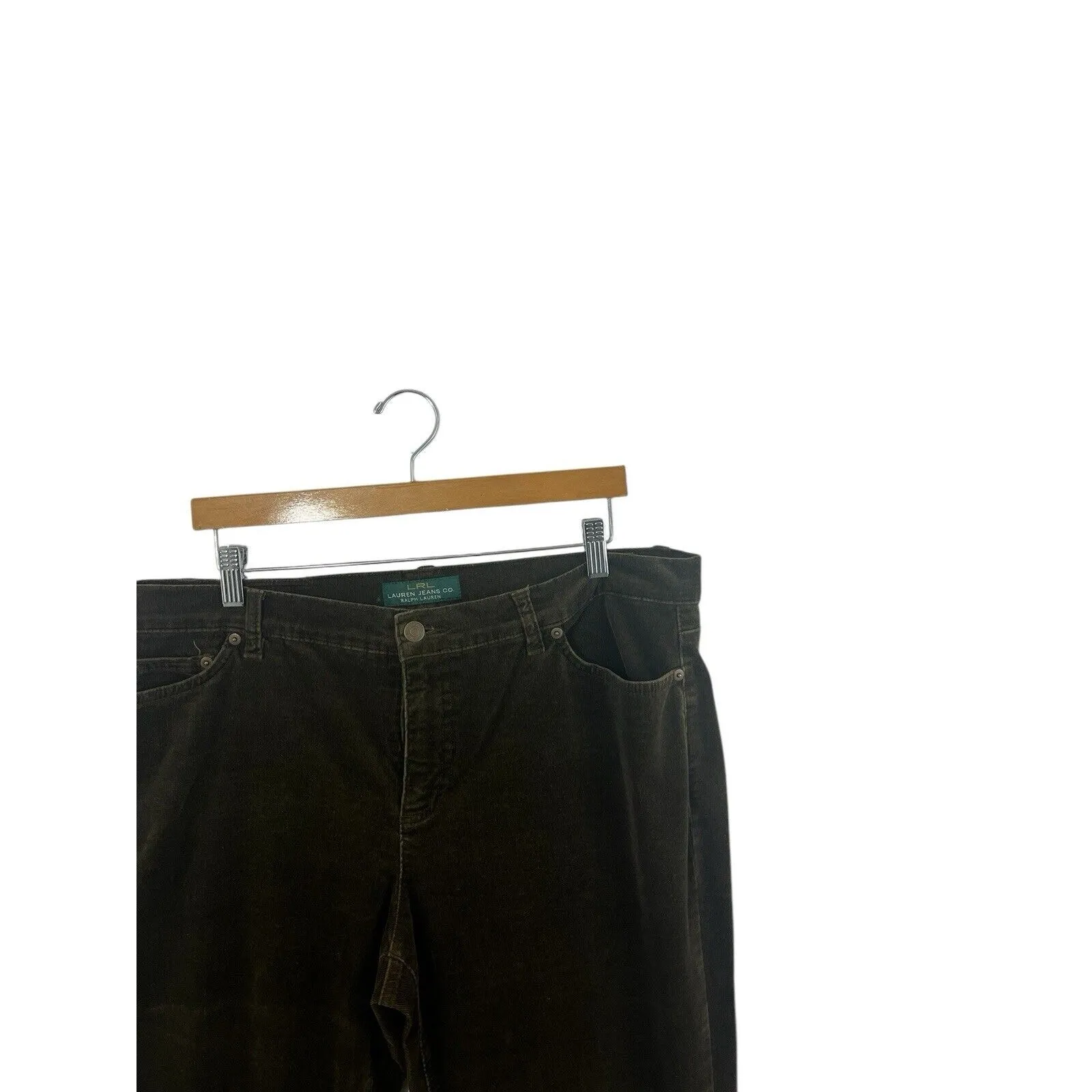 Vintage LRL Lauren Ralph Lauren Corduroy Pants Women's 16 Brown Quiet Luxury - Image 6
