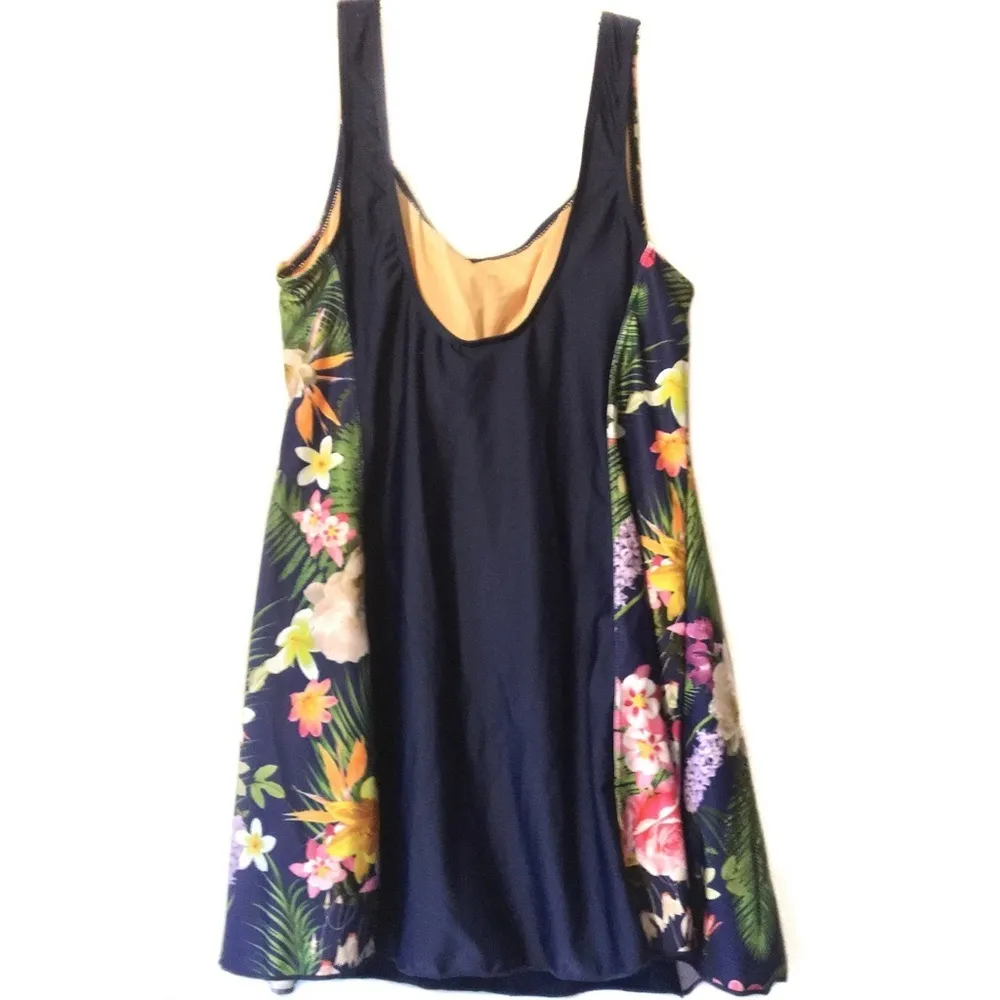 Xinghuaerte navy‎ floral skirted swimsuit XXXL Blue Size undefined - Image 5