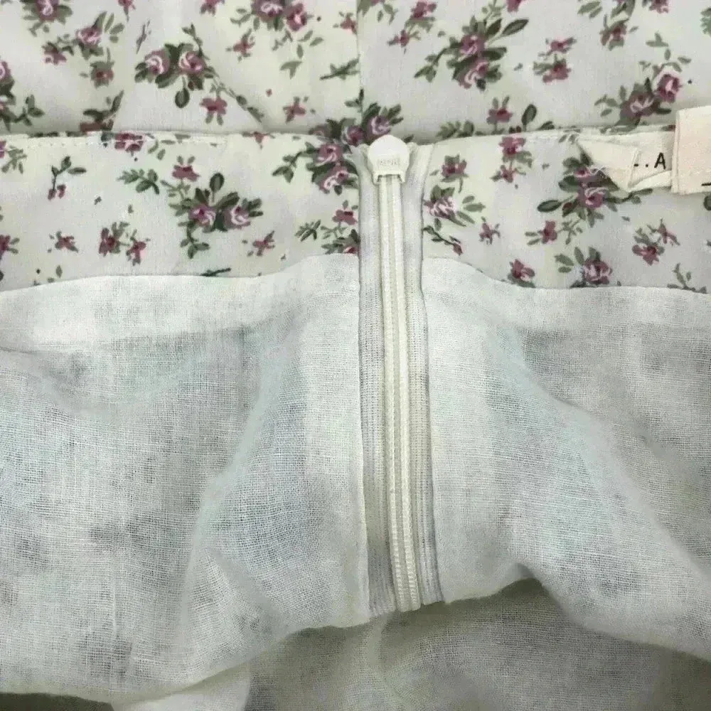 Y2K SKIRT WOMENS MEDIUM RUCHED 90s INSPIRED FLORAL MINI INVISIBLE ZIPPER COTTON - Image 5