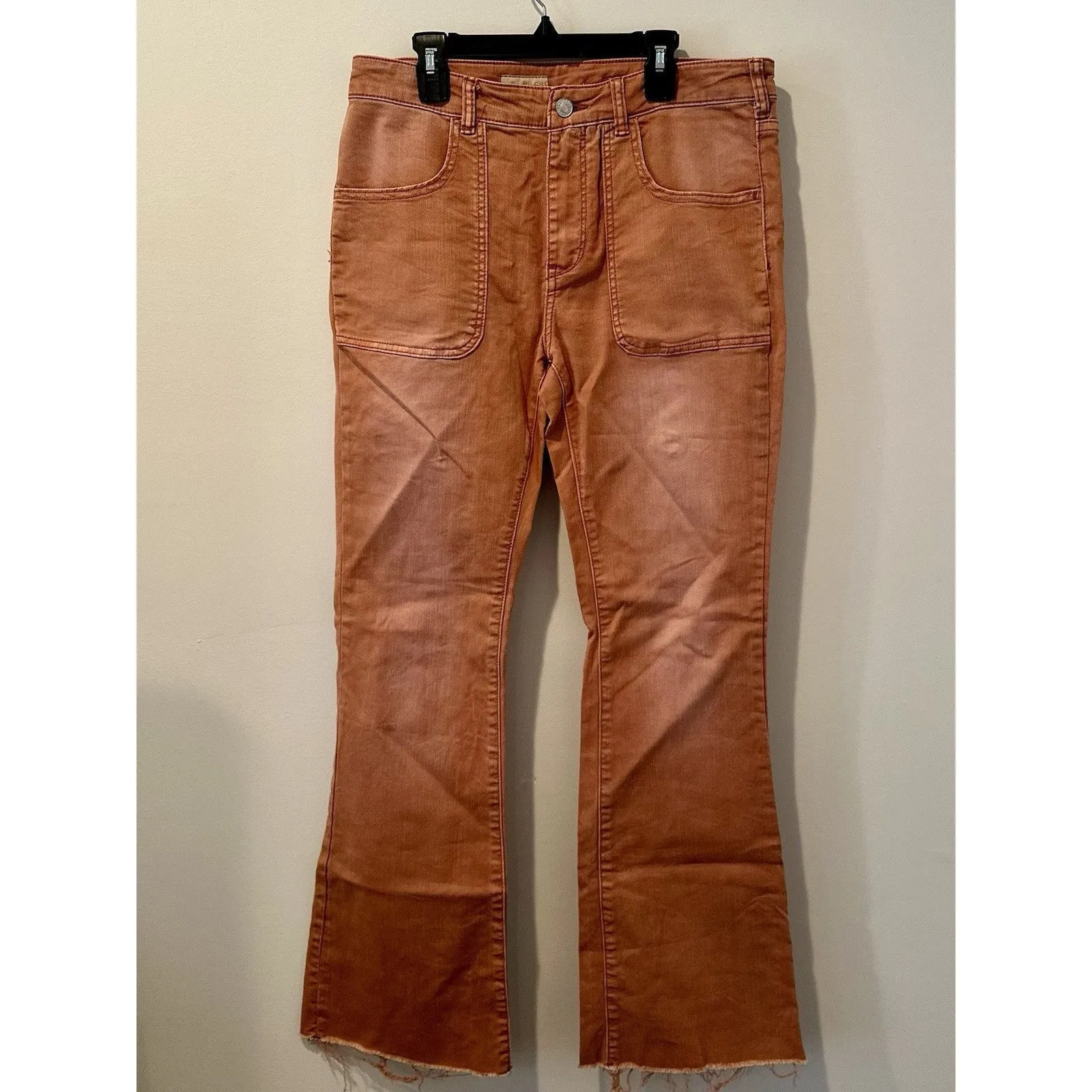 Pilcro Anthropologie Patch-Pocket Bootcut Jeans in Orange Size 30 EUC!!! - Image 2