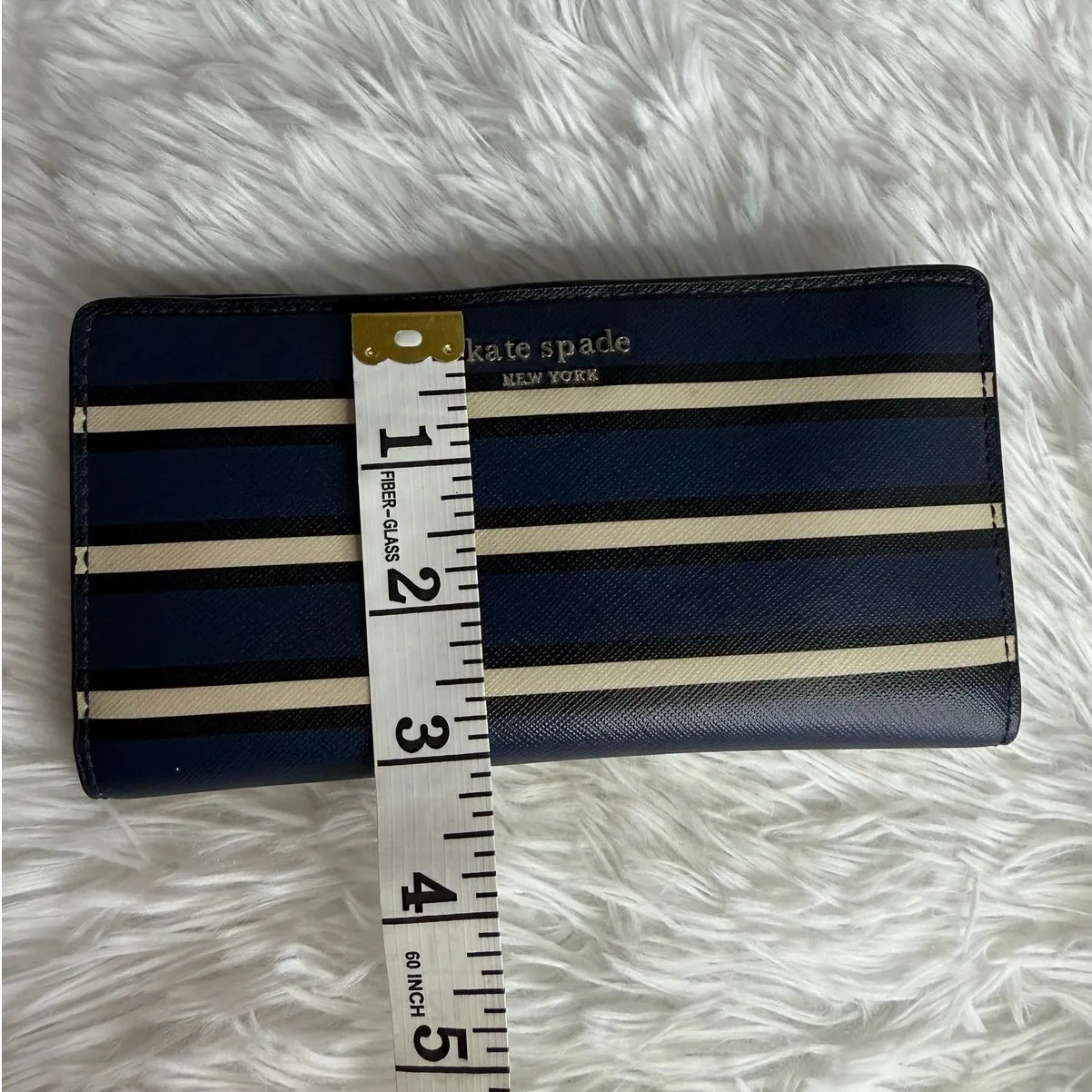 Kate Spade New York Striped Black White Wallet - Image 9