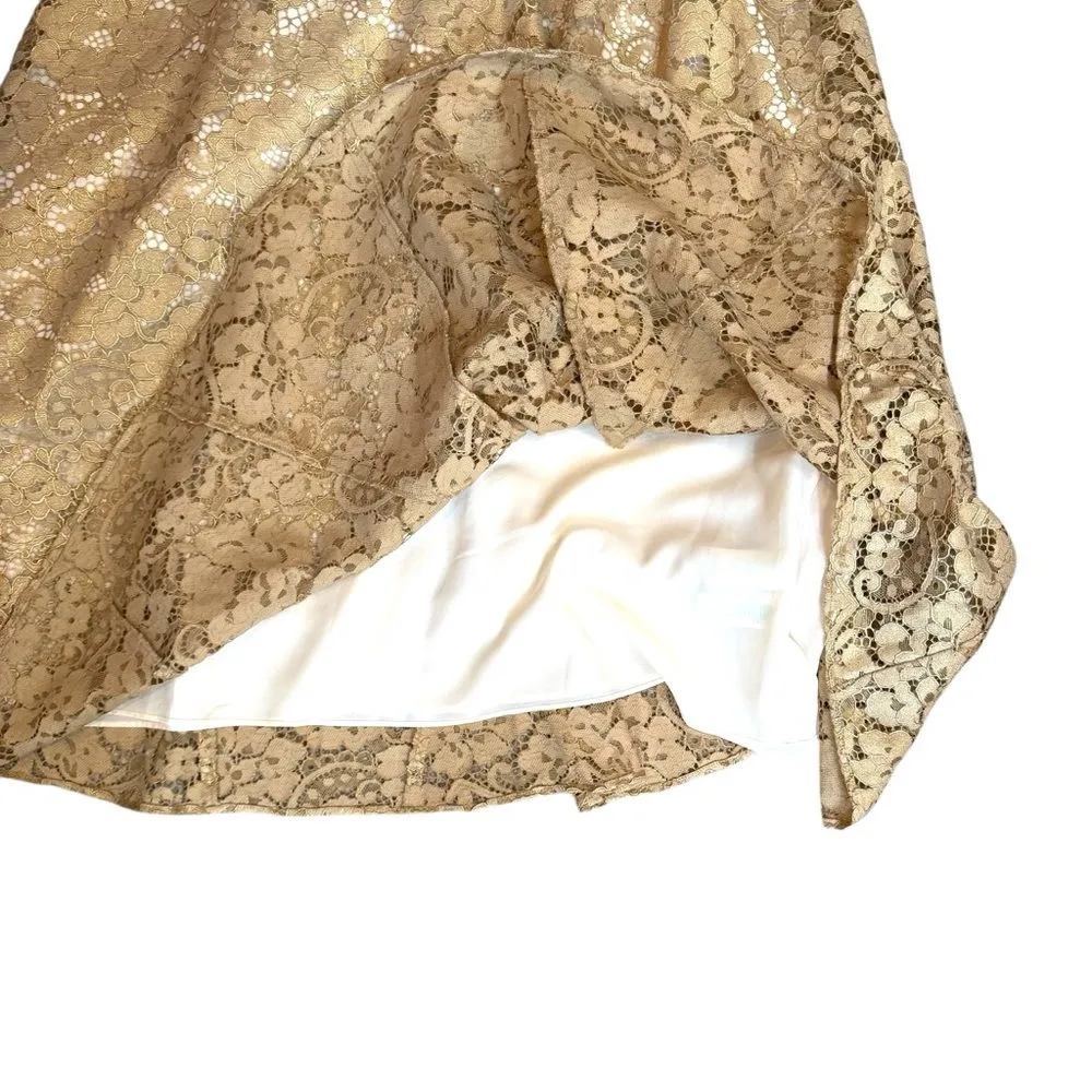 Lilly Pulitzer Sz 10 Aubrianna Strapless Midi Dress Gold Lace Metallic Gown‎ NWT - Image 13