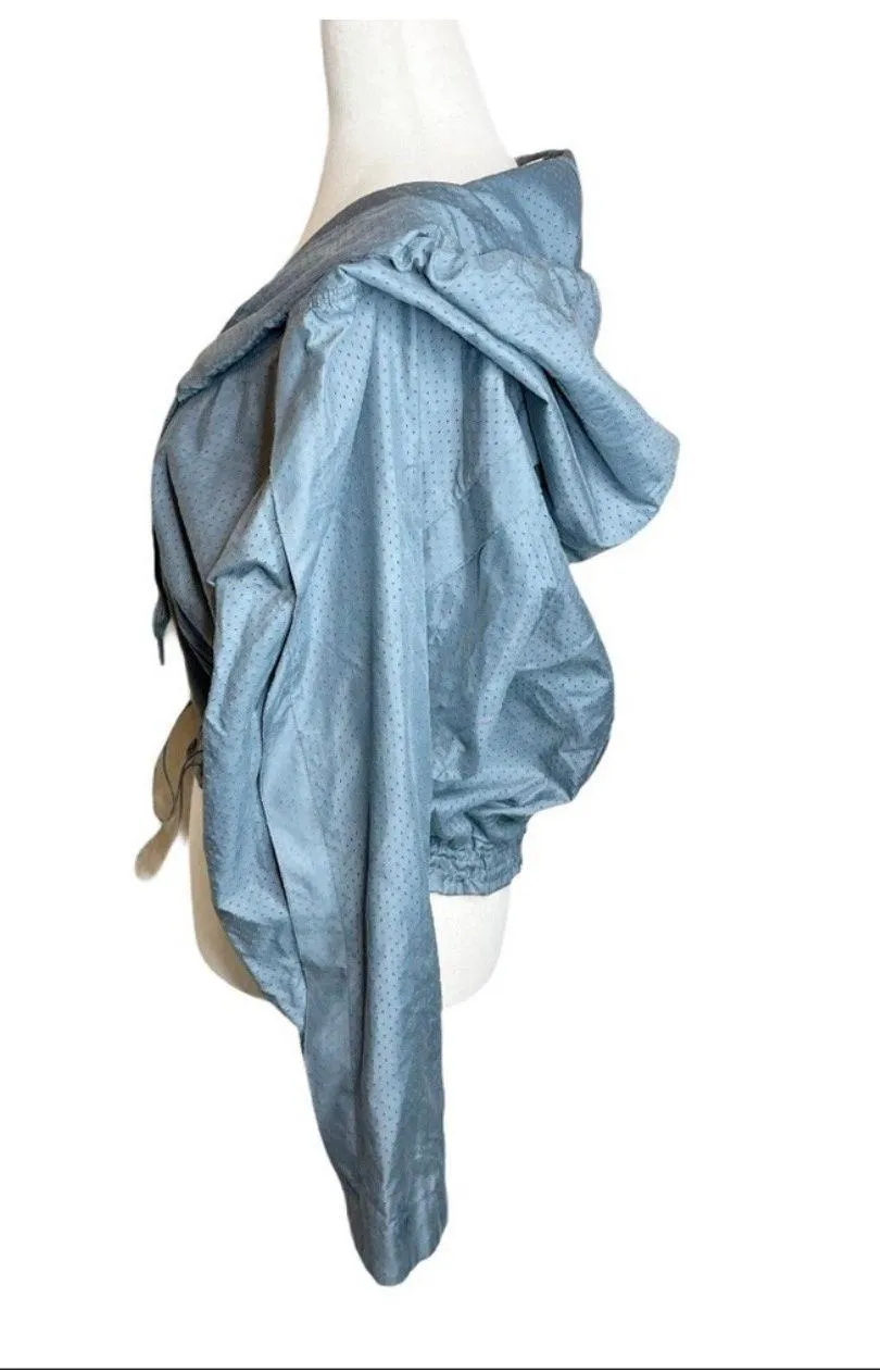 x Stella McCartney Gray Mesh Hooded Jacket - Image 3