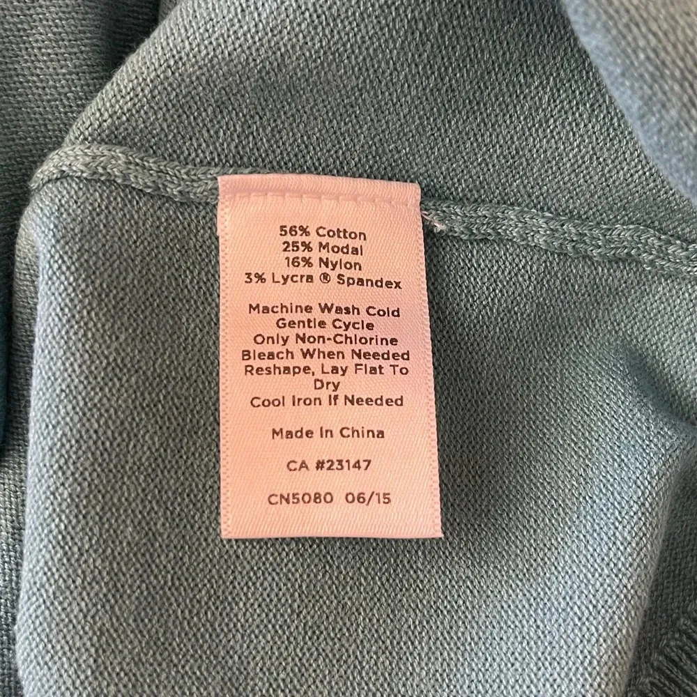 Women’s Talbots teal colored thin stretchy turtleneck sweater, Small - Image 4