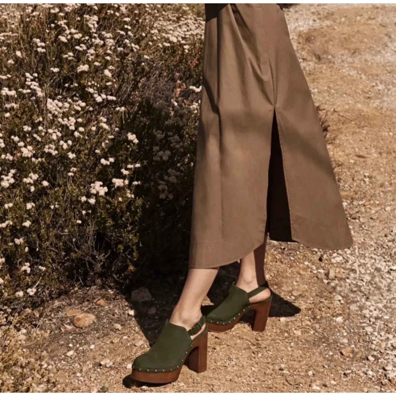 New! VINCE CAMUTO‎ Ithernda Slingback Suede Clog in Olive Green Sz 9.5 $170 - Image 5