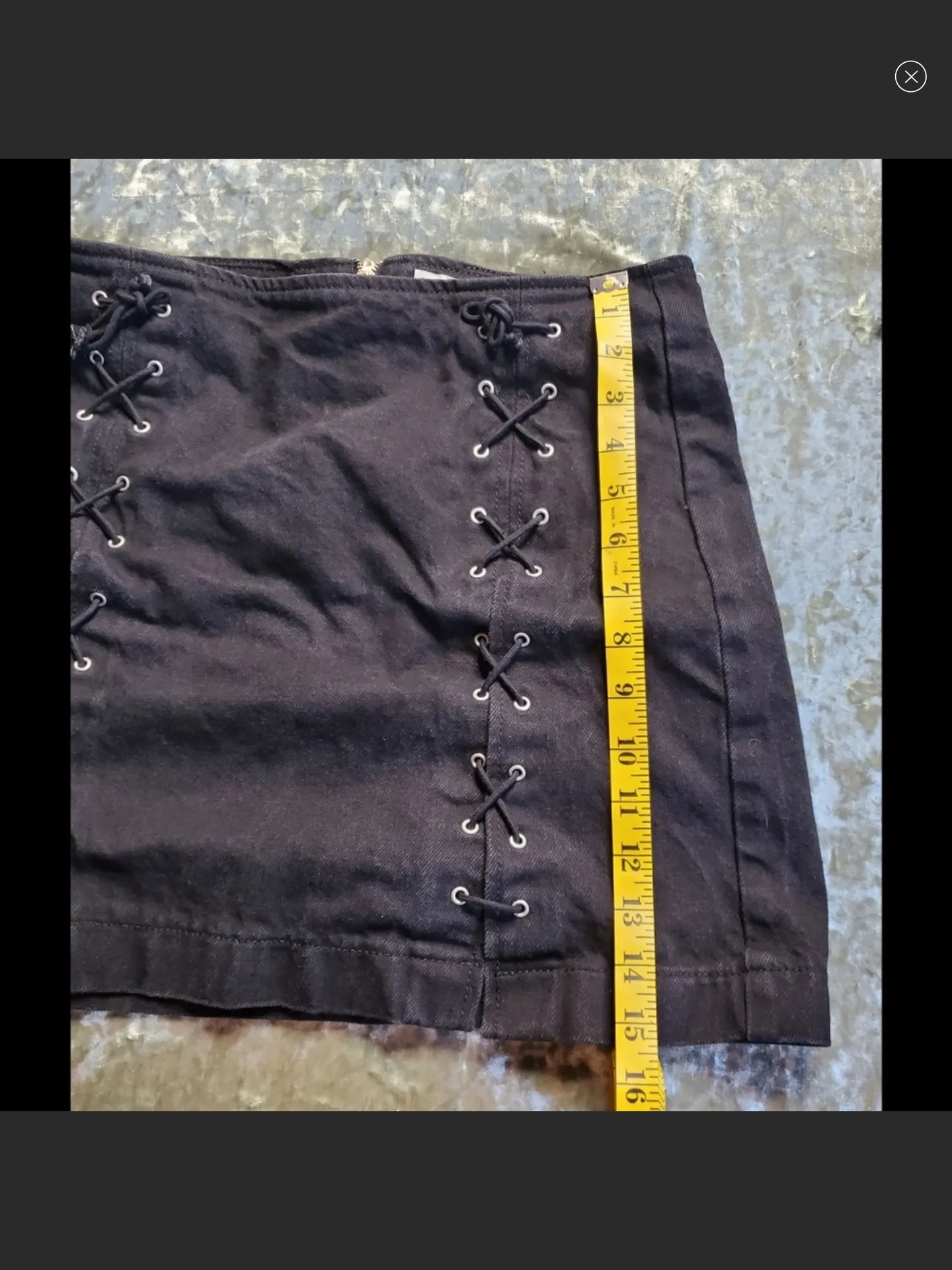 Lace-Up Denim Skirt - Image 8