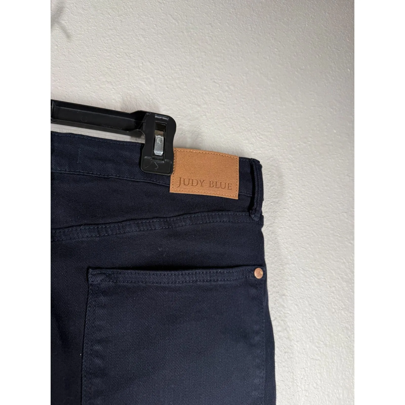 Judy Blue Womens Garment Dyed Dark Blue Jeans Sz 15/32 Stretchy High Rise - Image 5