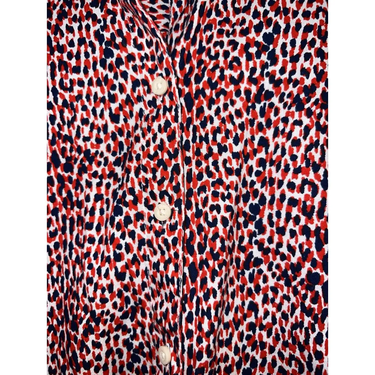 Tommy Hilfiger Women's XL Red Blue White Pattern 100% Cotton Preppy Shirt - Image 3