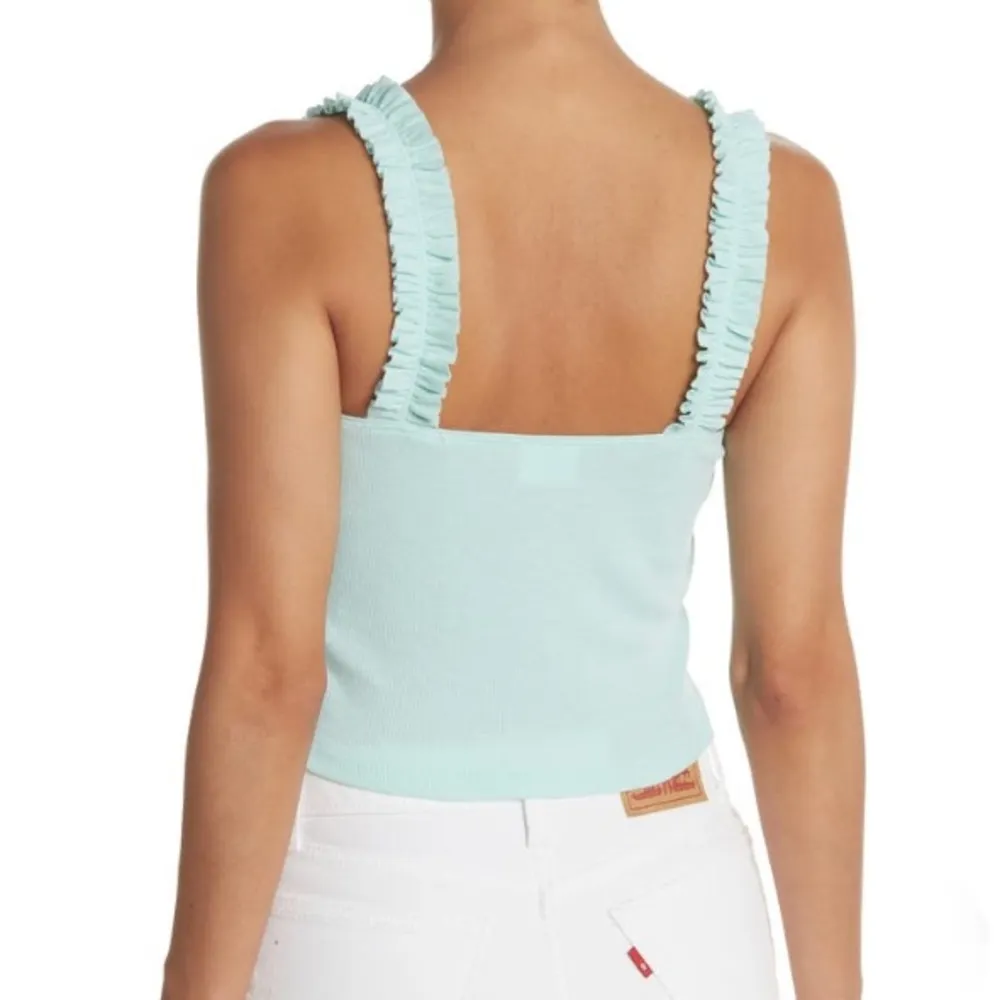 Abound green yucca ruffle ribbed crop top cami - Image 2