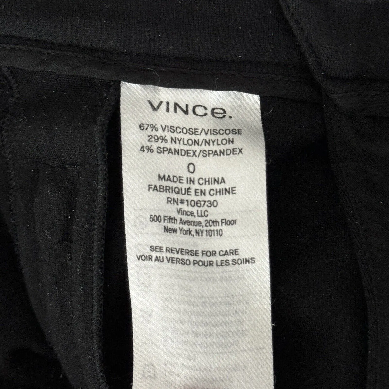 Vince Pants Women 0 Black Ski Pant Ponte Knit Skinny Neutral Basic Career Office - Image 6