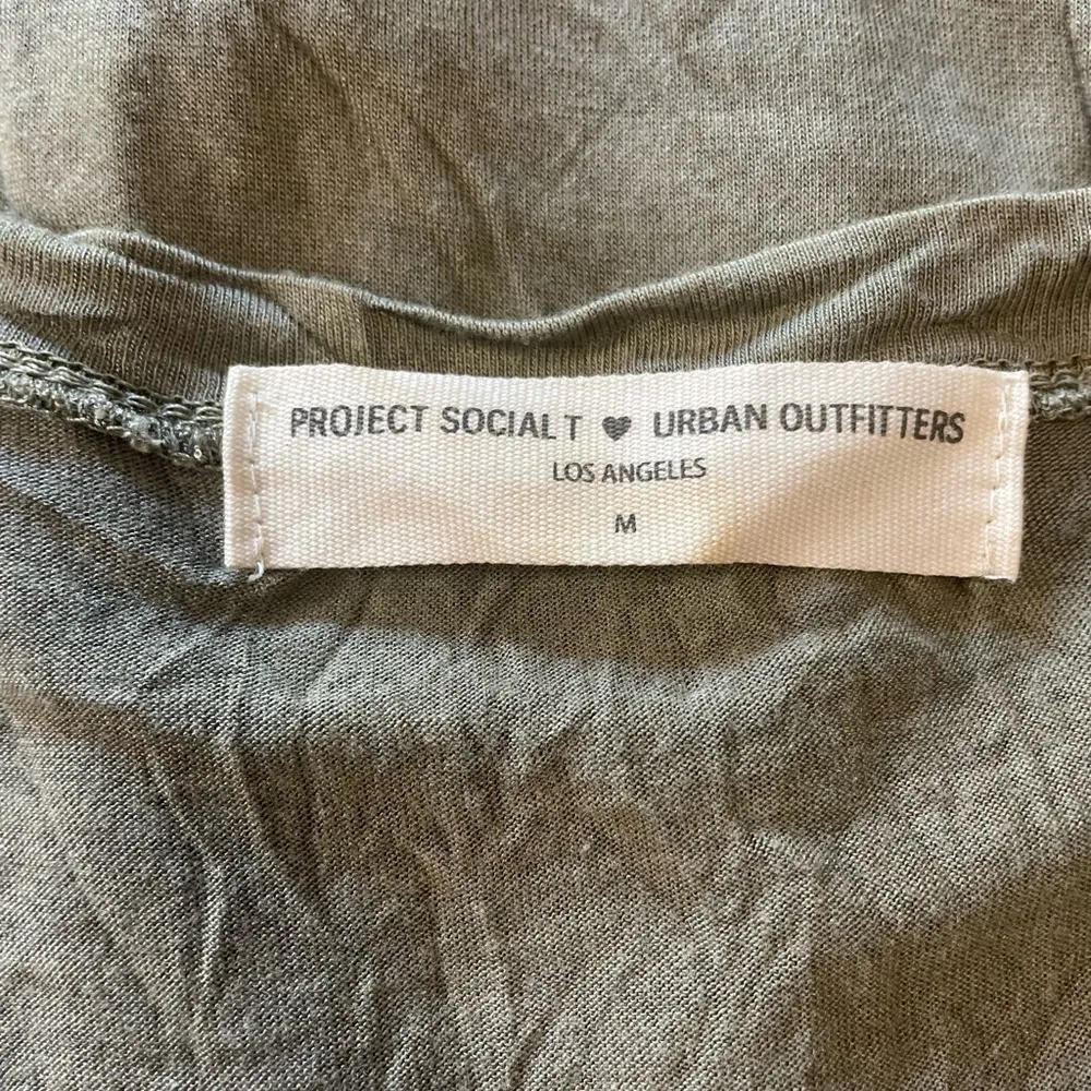 NEW Urban Outfitters Project Social T Strappy V-Neck Olive/Taupe Tee - Image 4
