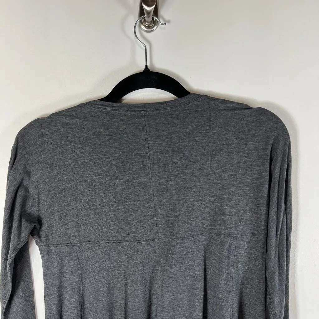 Lululemon Women’s Acadia Swing Tee‎ Long Sleeve Pima Cotton High Low Grey Sz 4 - Image 6