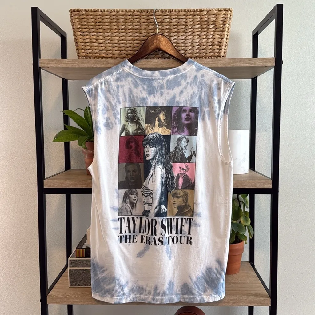 Official Taylor Swift Eras Tour Tie Dye Oversized Muscle Tee Tank Shirt, M - Image 4
