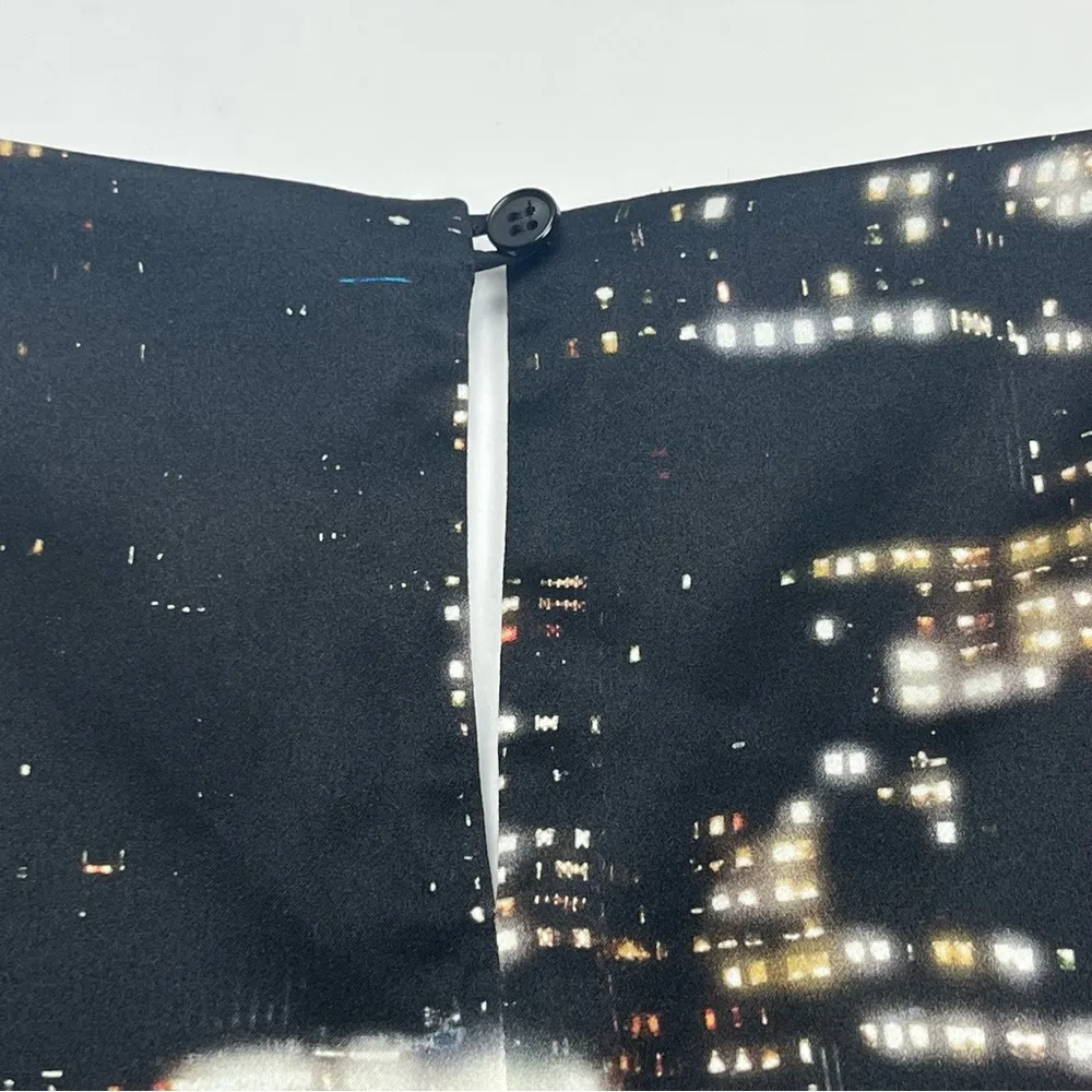 Lafayette 148 New York Women Small Black City Lights 100% Silk Sleeveless Blouse - Image 5