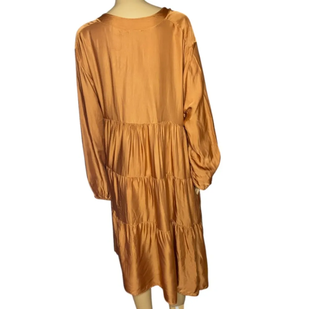 Cecile Wang France Rusty Brown Lace Trim Dress with Empire Waist size O/S - Image 7