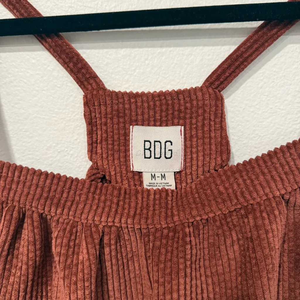 BDG Urban Outfitters Georgie Dark Brown Corduroy Jumpsuit M - Image 3