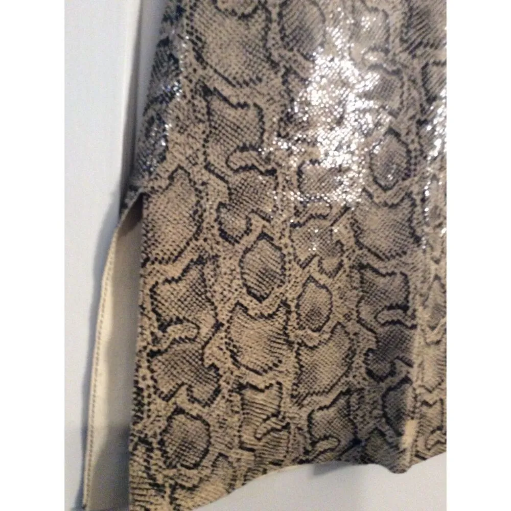 BeBe Vintage Size 2 Leather Snake Skin Mini Skirt Lined - Image 4