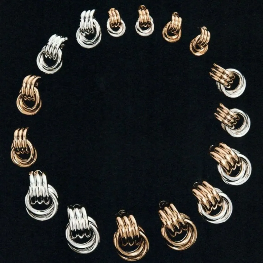 Heaven Mayhem Double Knot Earrings in Mixed Metal One Size Womens Jewelry Silver - Image 11