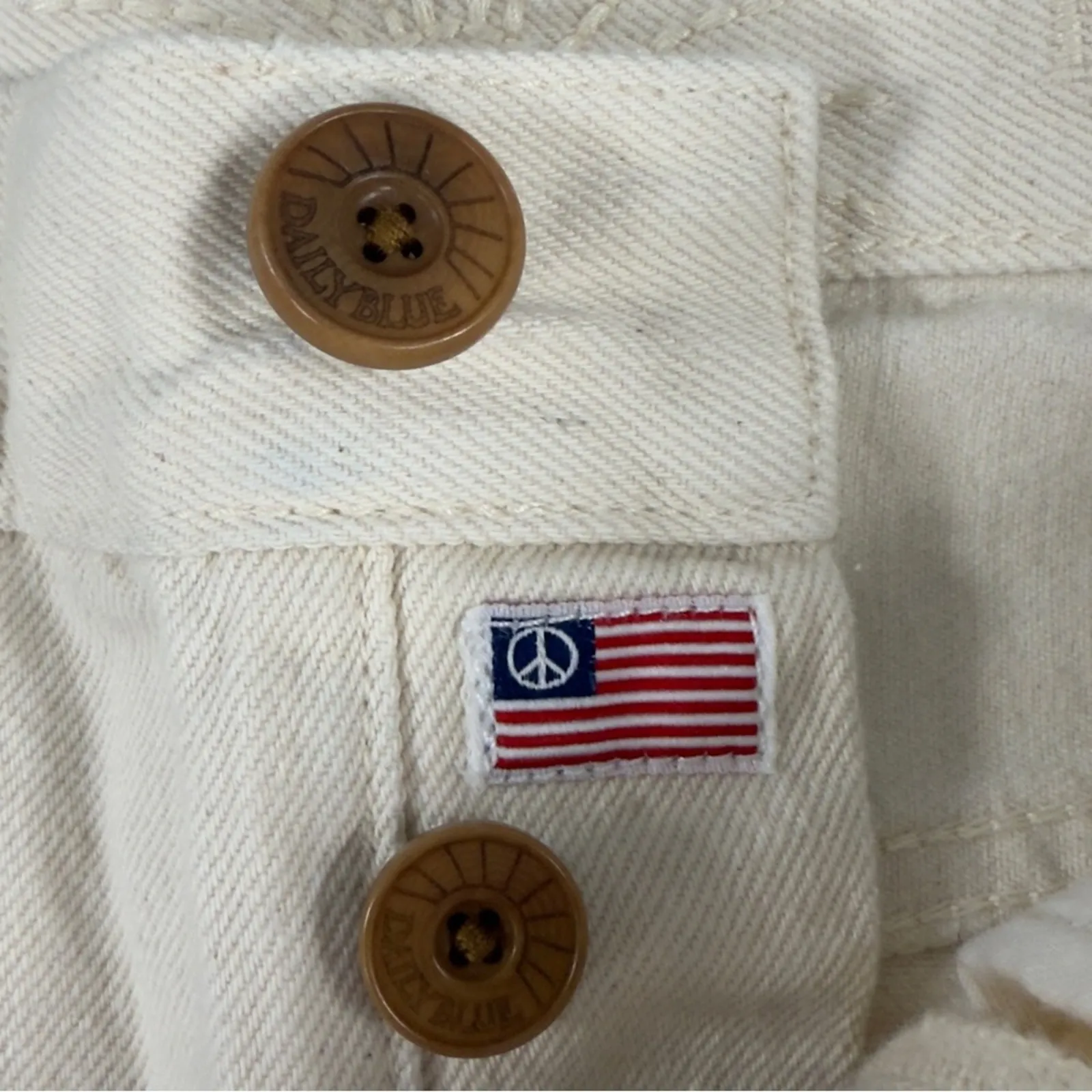 Daily Blue By AG Hype Classic Cropped Straight Leg High Rise Jeans Bone 27 NEW White - Image 8