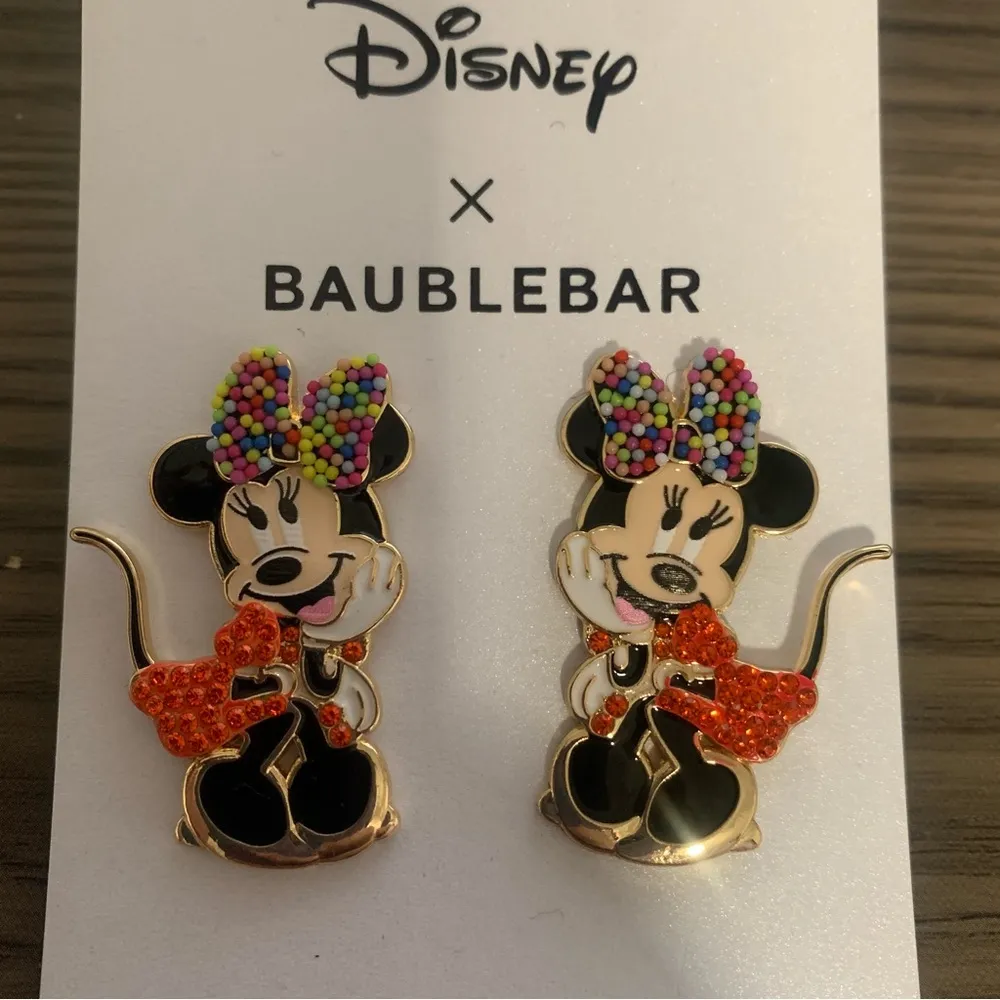 NWT Disney  X Minnie Mouse Baublebar earrings orange - Image 4