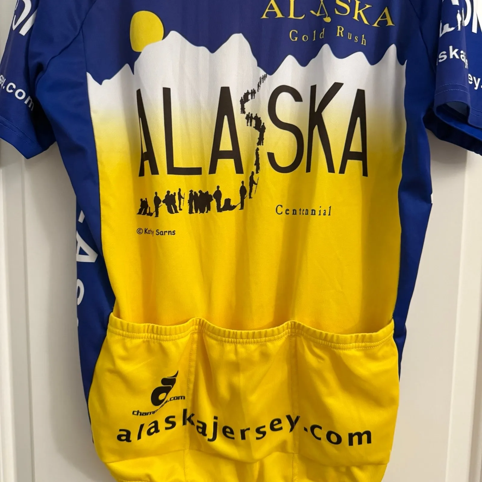 Women's Alaska Cycling Jersey size Large Blue - Image 5