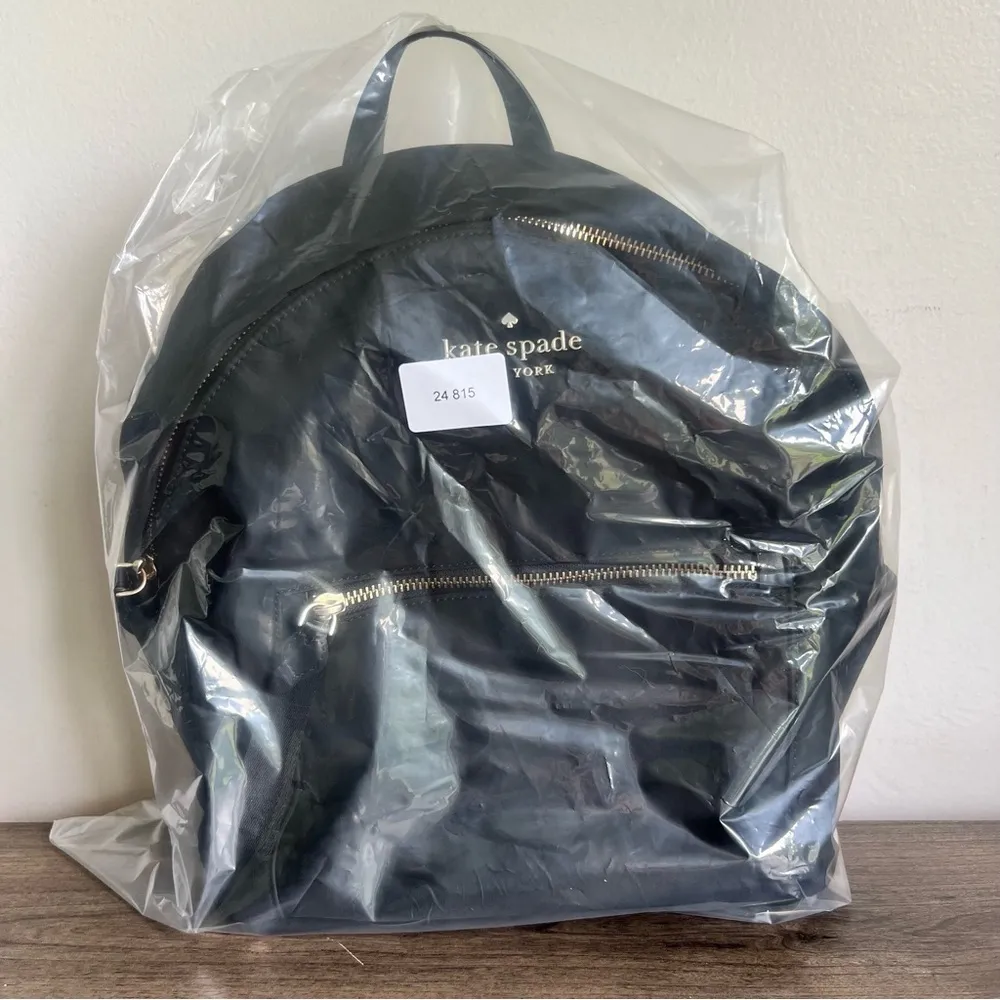 Kate Spade New York Chelsea Medium Black Gold Backpack SKU#24815 - Image 10