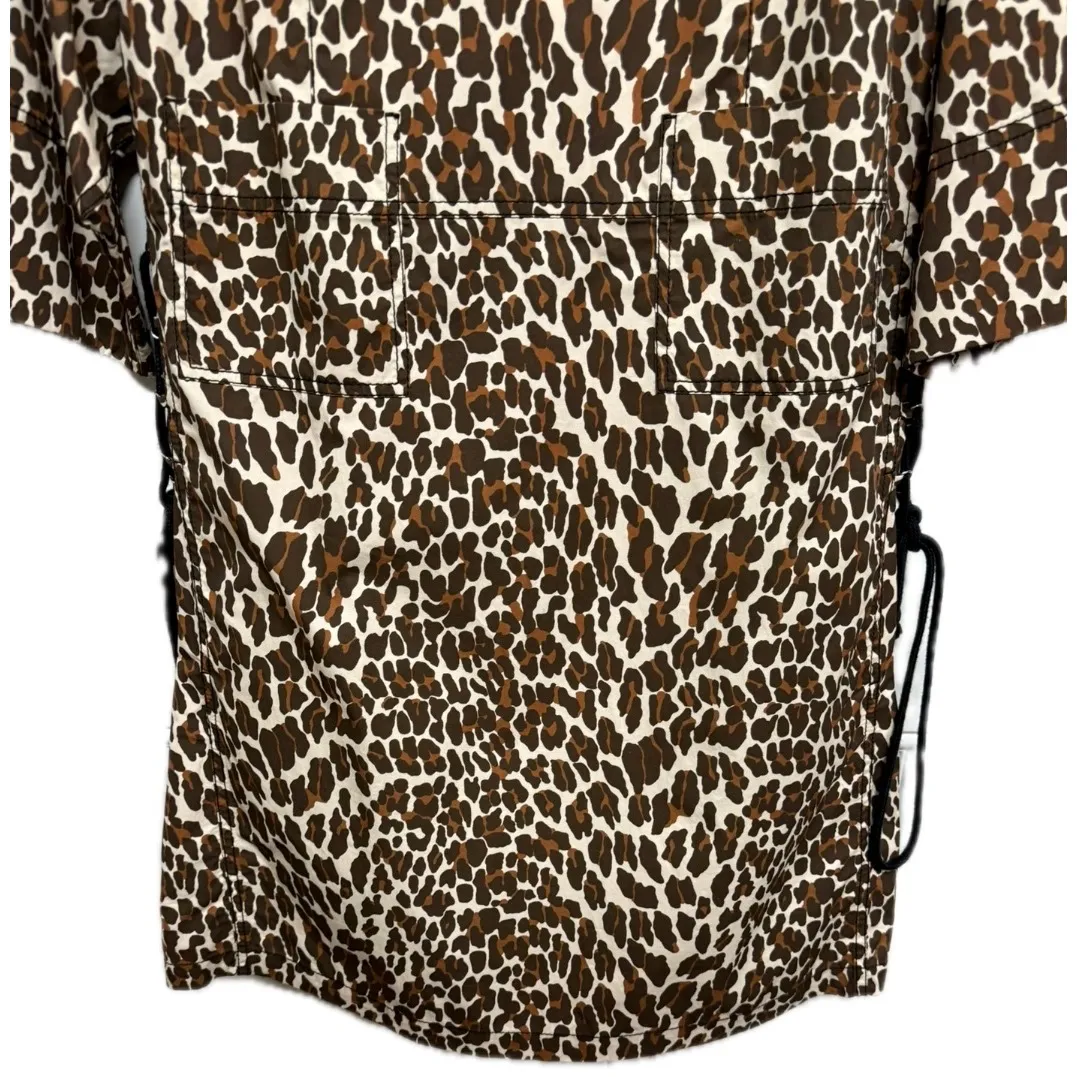 Tory Burch NWT Reva Leopard Shirt Dress Animal Print Pockets Mini Dress Size 6 - Image 7