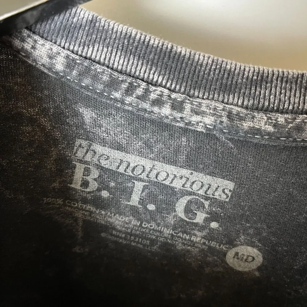 Biggie The What Rap T Shirt Gray Medium M Stone Acid Wash Rapper Artist Graphic - Image 11