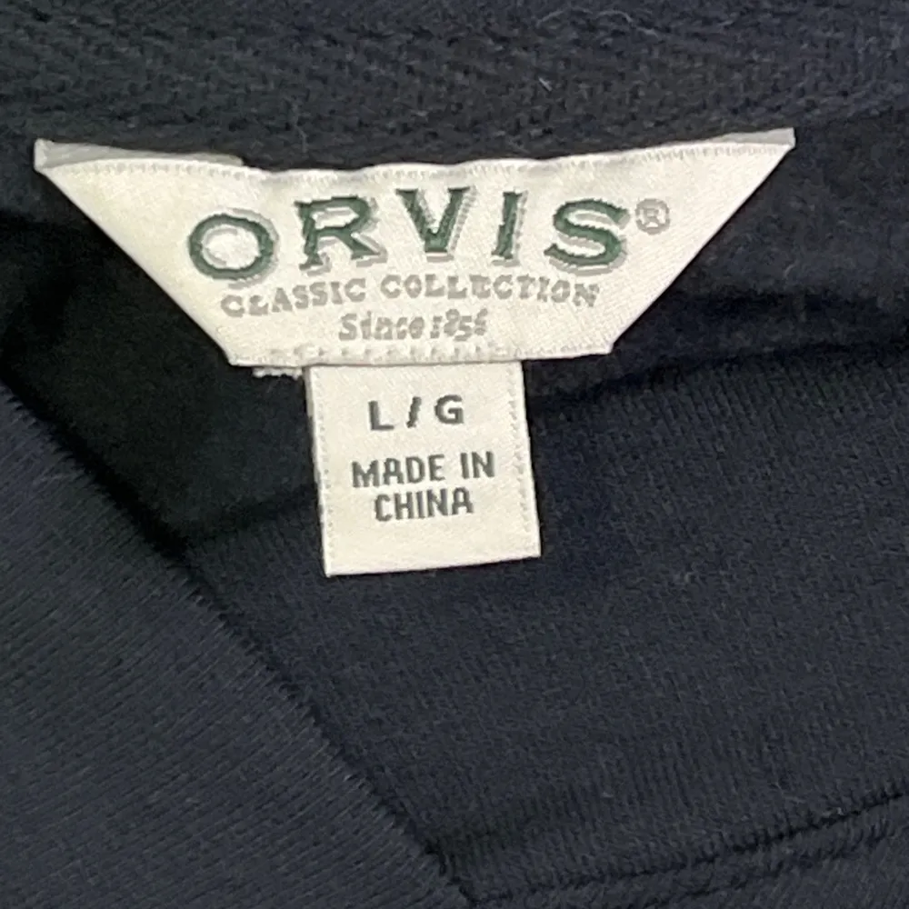 Orvis Classic Collection V Neck Pullover Navy Sweatshirt Women’s Size Large Soft - Image 6